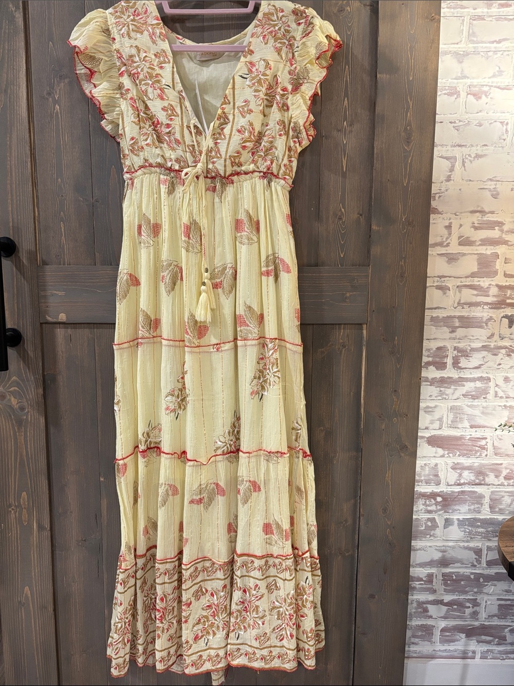 Jackpot Floral Embroidered Maxi Dress